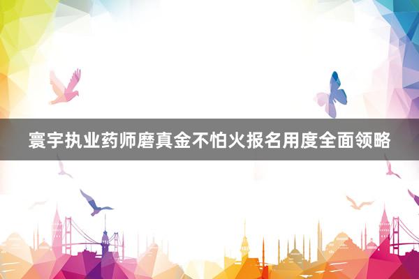 寰宇执业药师磨真金不怕火报名用度全面领略